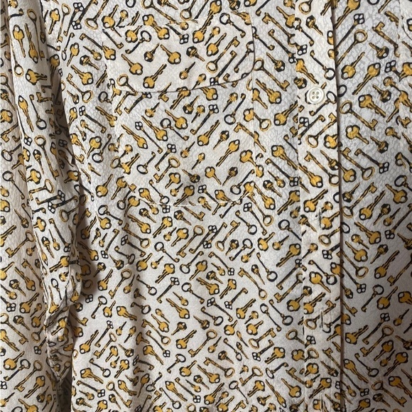 Chico's Keys Novelty Print Button Shirt Top Blouse - Picture 5 of 8